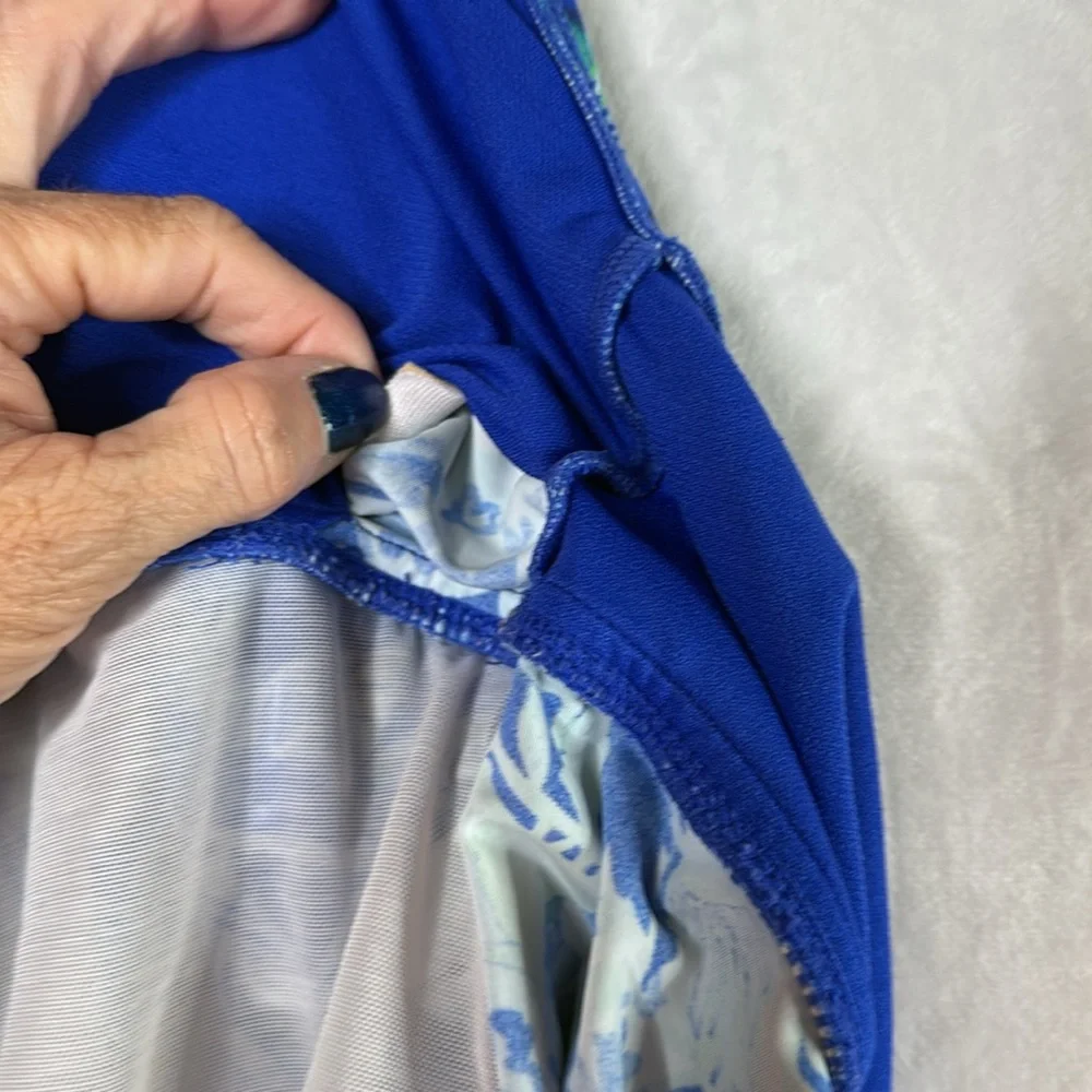 Lauren Ralph Lauren Tankini‎ Swimsuit Top Blue Paisley Pattern Women’s Size 18 W